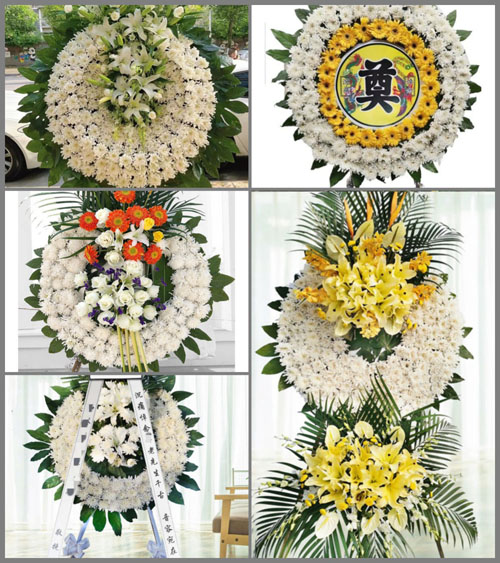 山东莱芜莱城区雪野镇上游村花圈速递