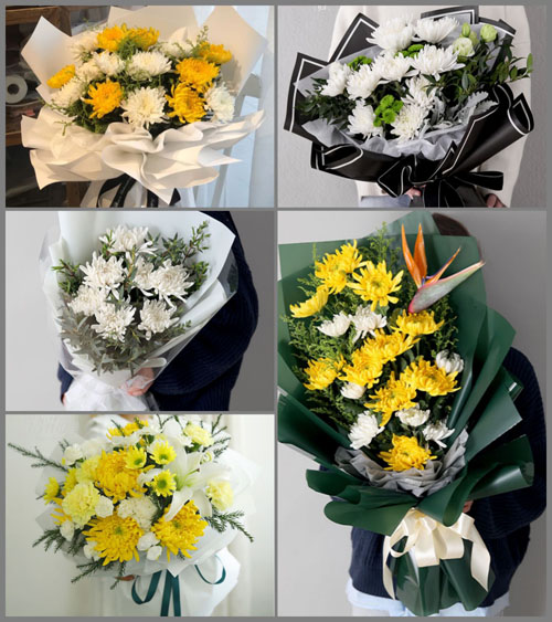山东莱芜莱城区雪野镇上游村白事花束代送